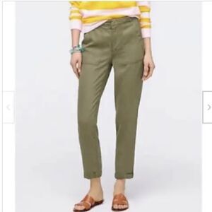 J. Crew Women's Olive Green Zip-up Seaside Pant